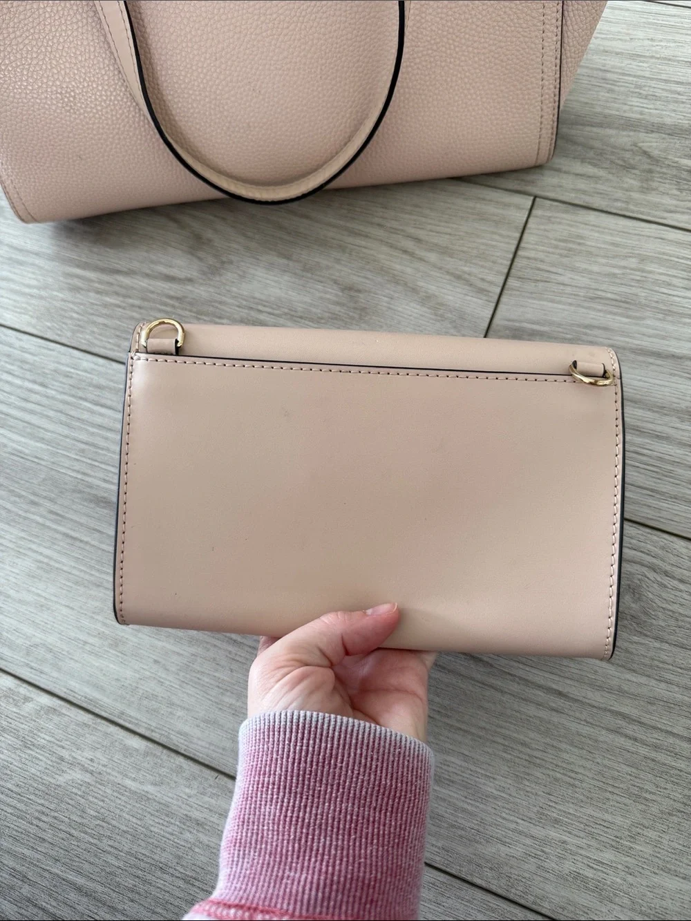 Michael Kors Blush Pink Pebbled Leather Tote with Matching Clutch wallet - Picture 2 of 11
